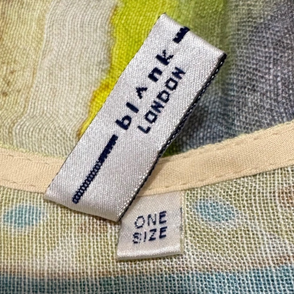 Blank London Poncho Top Womens OS Multicolor Excellent‎ 100% Linen V-Neck Boho - Picture 3 of 4